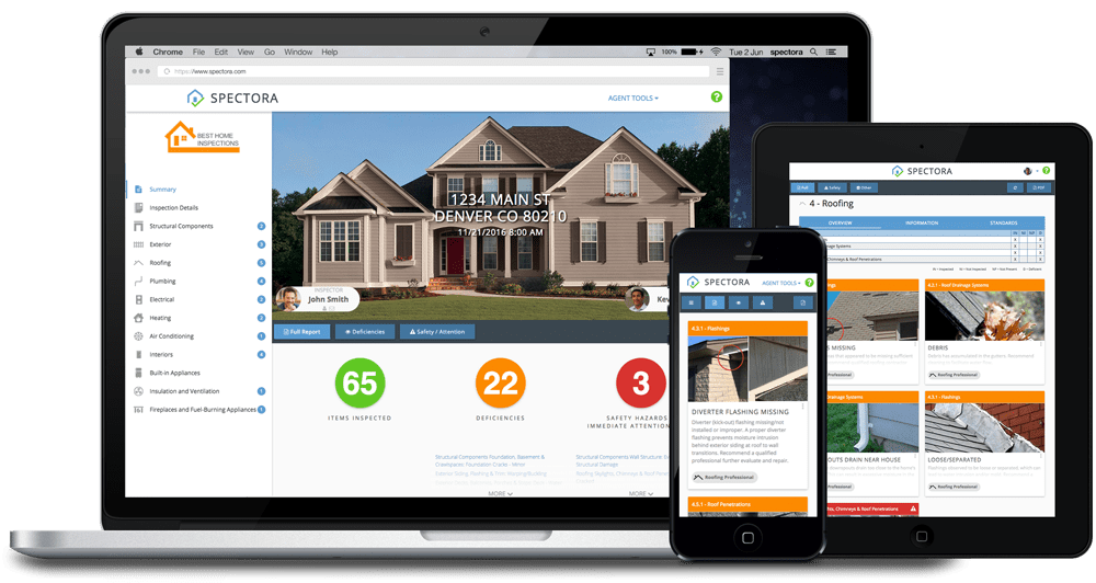 affordable home inspection sample report mockup in 3 devices